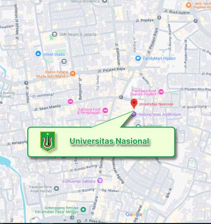 Peta & Lokasi Kampus Universitas Nasional Nomor